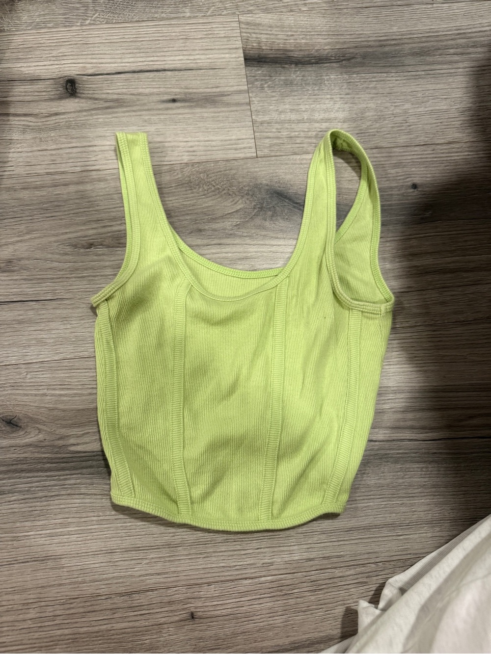 PacSun Lime Ribbed Scoop Tank